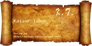 Kaizer Tibor névjegykártya
